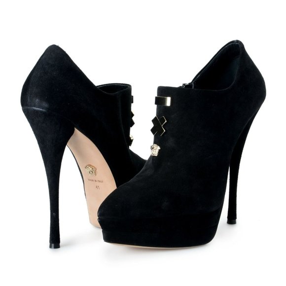 Versace Embellished Zip Up High Heels Ankle Bootie - Picture 8 of 8